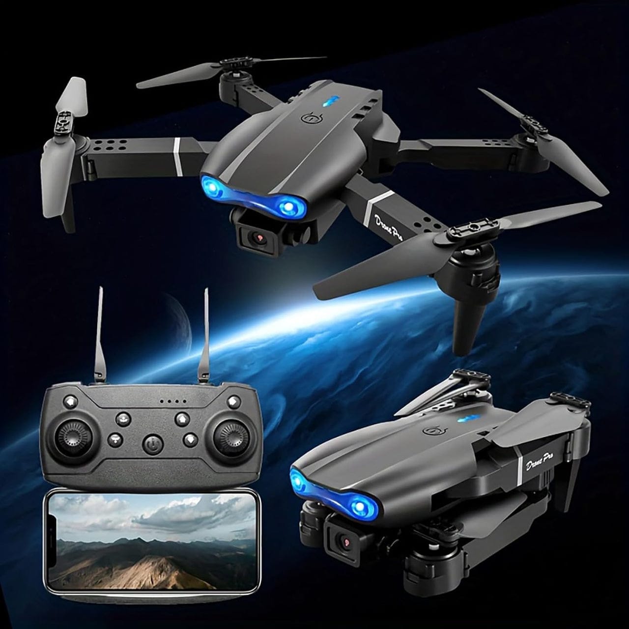 E99 Pro 8K Drone – Dual Camera, 5G GPS & Dual Battery – طائرة بدون طيار E99 Pro 8K - كاميرا مزدوجة، ونظام تحديد المواقع العالمي (GPS) 5G، وبطارية مزدوجة